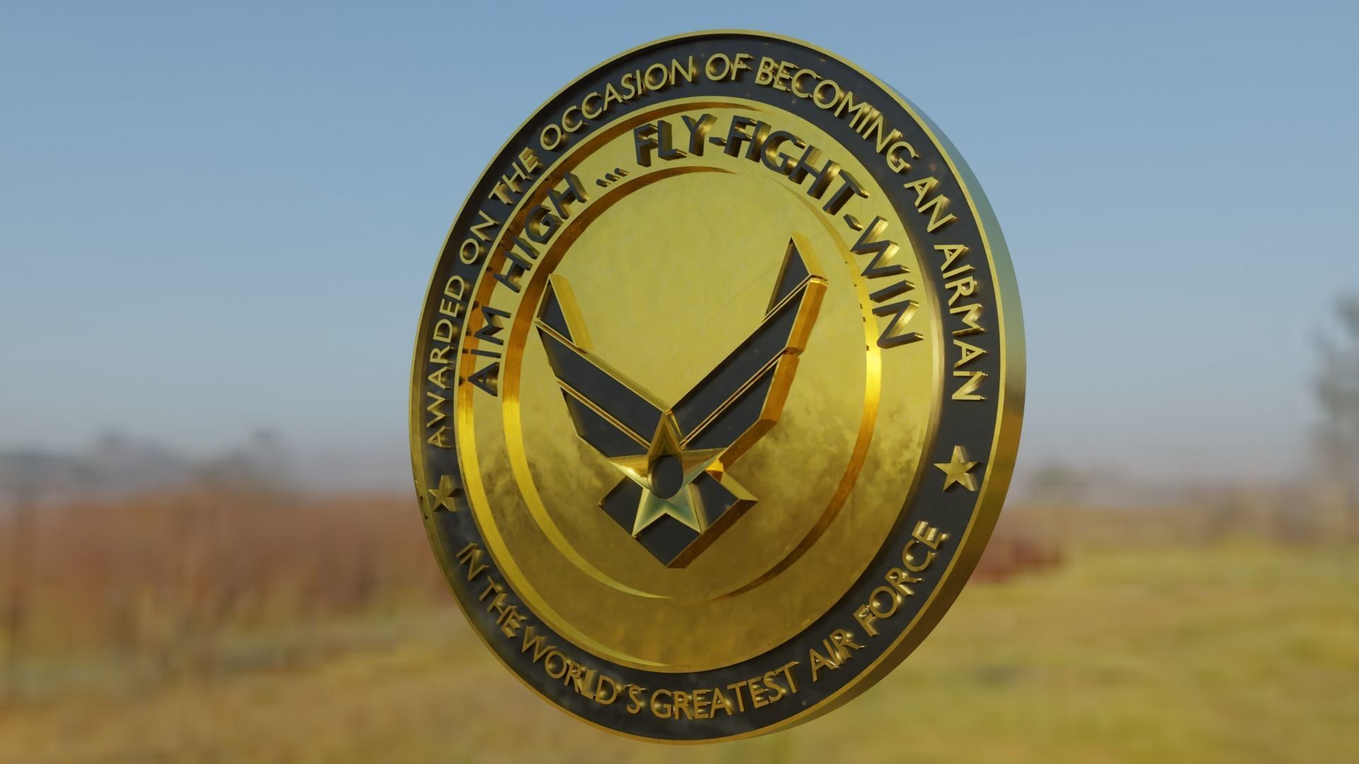 AirForce Medal Coin 3D model_3