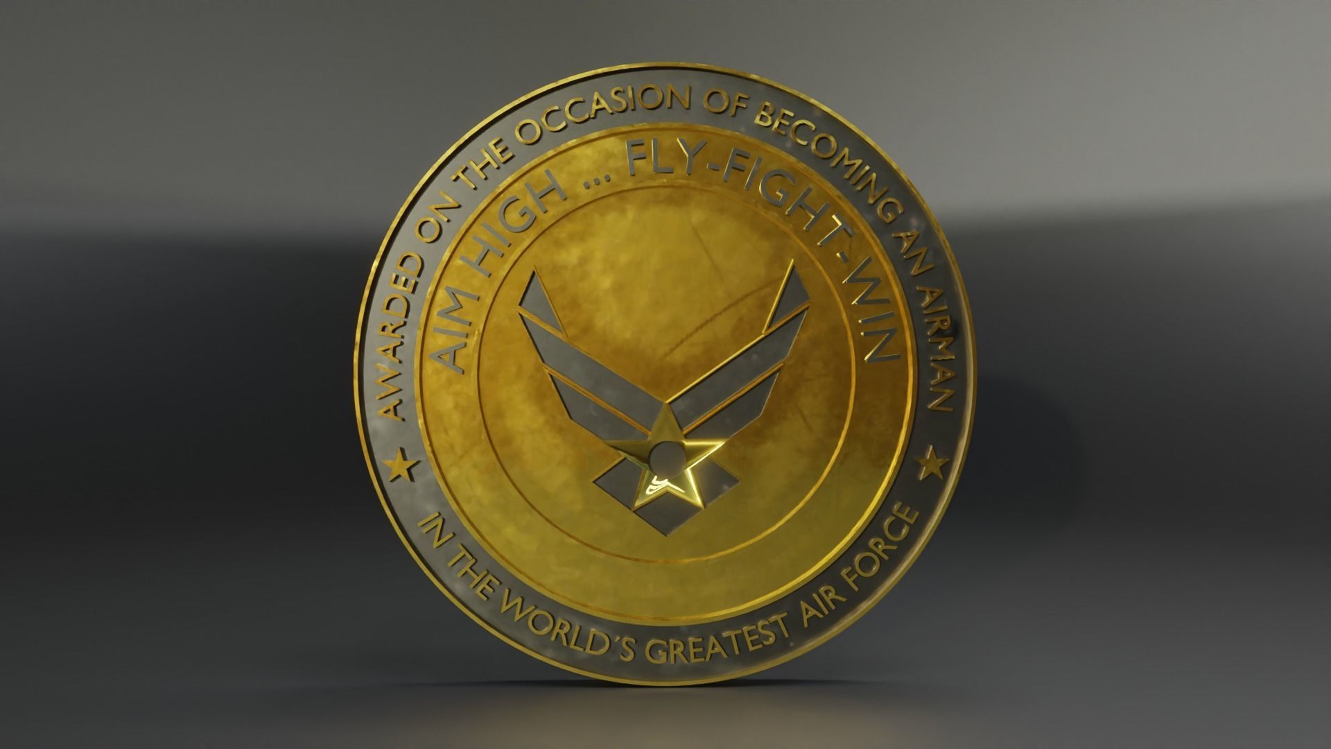 AirForce Medal Coin 3D model_1