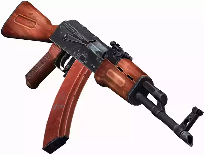 AKM Assault Rifle - Low Poly Game Ready Low-poly 3D model