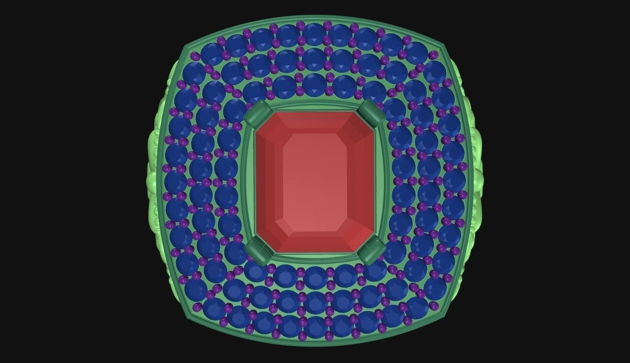 The Man Ring - Emerald 3D print model_7