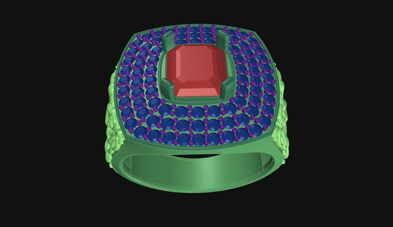 The Man Ring - Emerald 3D print model_8