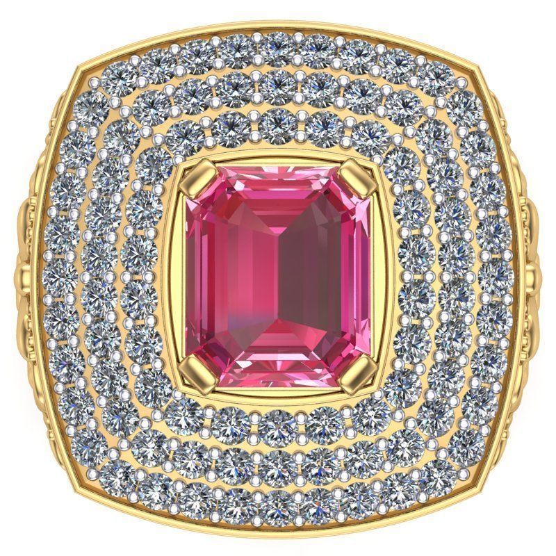 The Man Ring - Emerald 3D print model_4