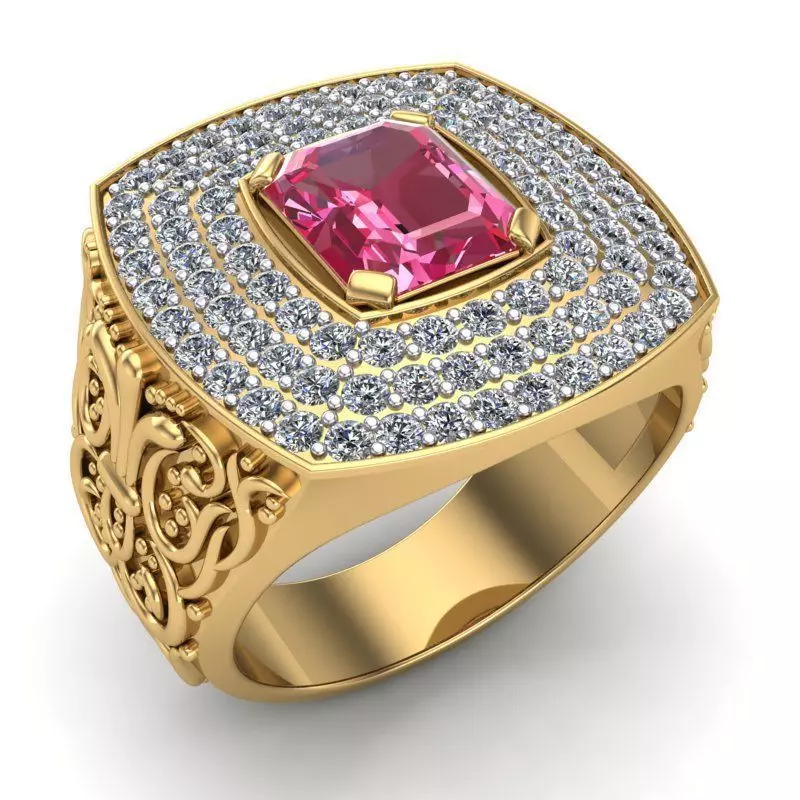 The Man Ring - Emerald 3D print model_0