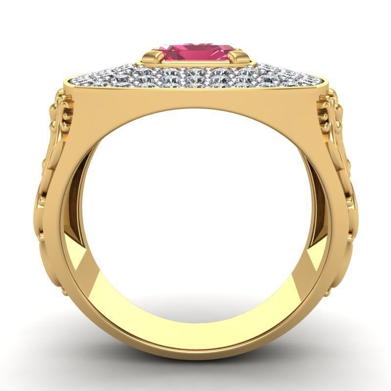 The Man Ring - Emerald 3D print model_5