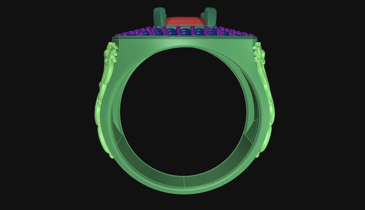 The Man Ring - Emerald 3D print model_12
