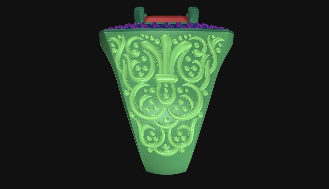 The Man Ring - Emerald 3D print model_11