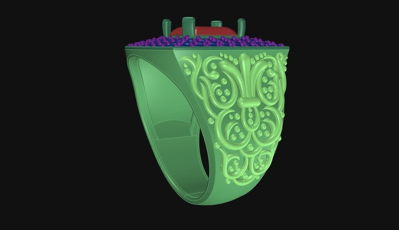 The Man Ring - Emerald 3D print model_10