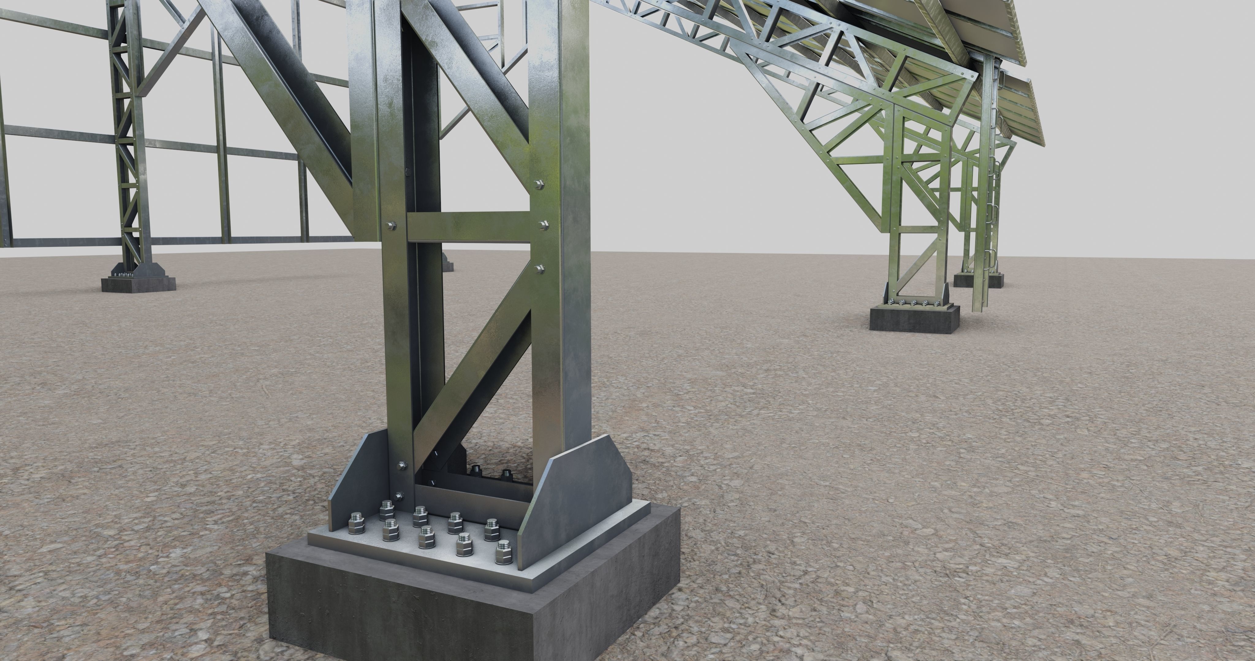 Solar Panel Steel Construction Type 17 3D model_25