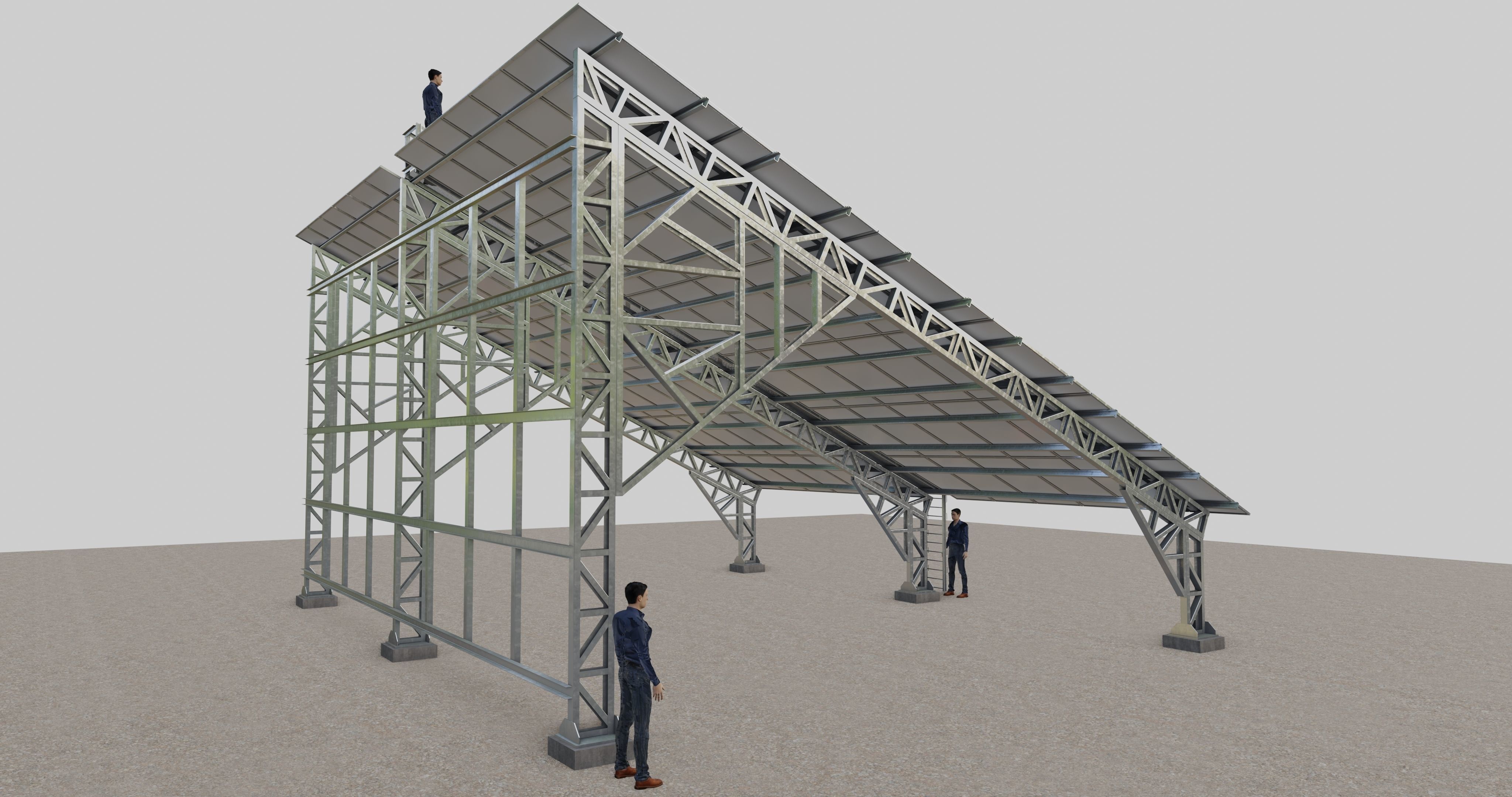 Solar Panel Steel Construction Type 17 3D model_21