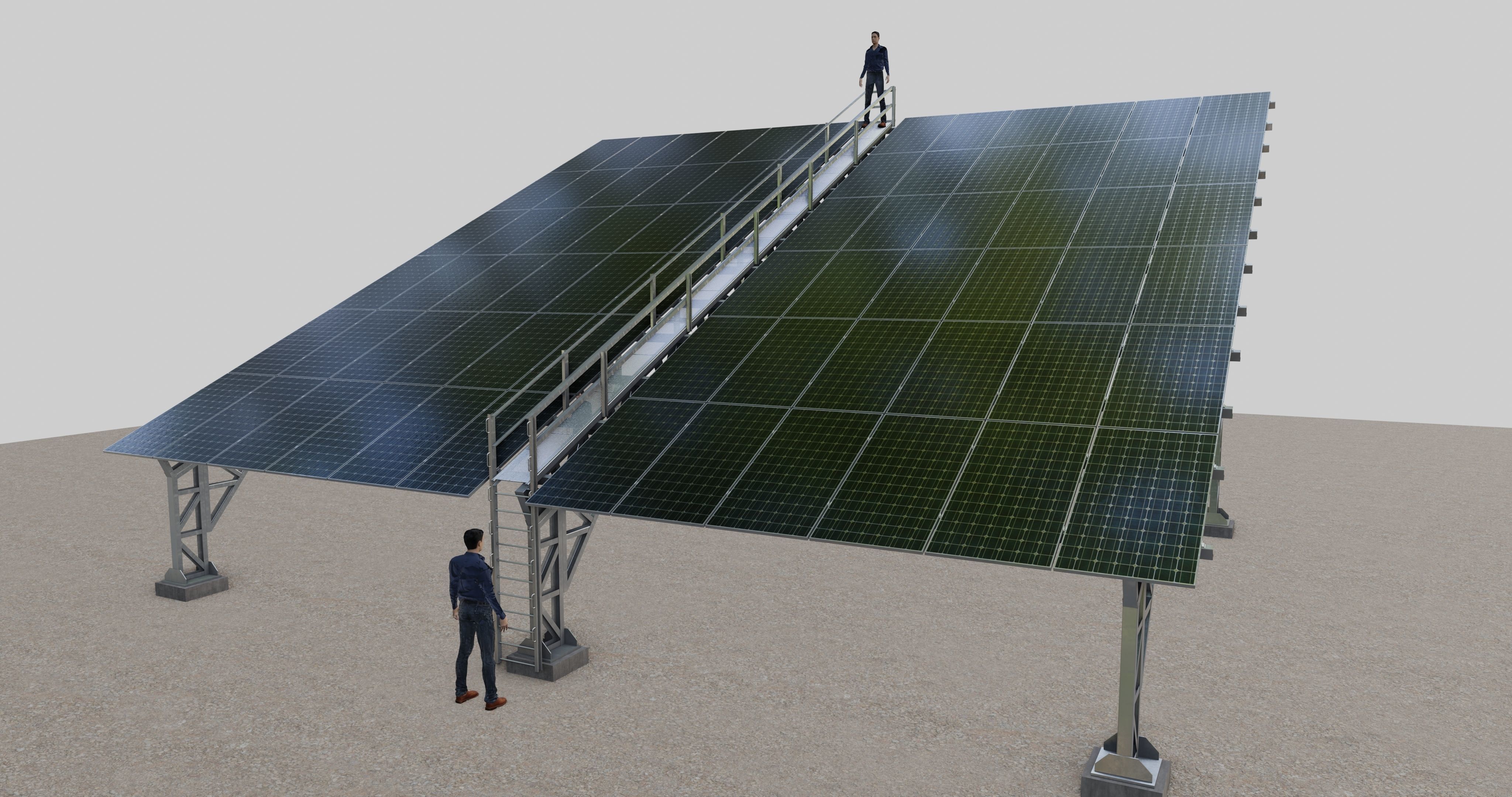 Solar Panel Steel Construction Type 17 3D model_2