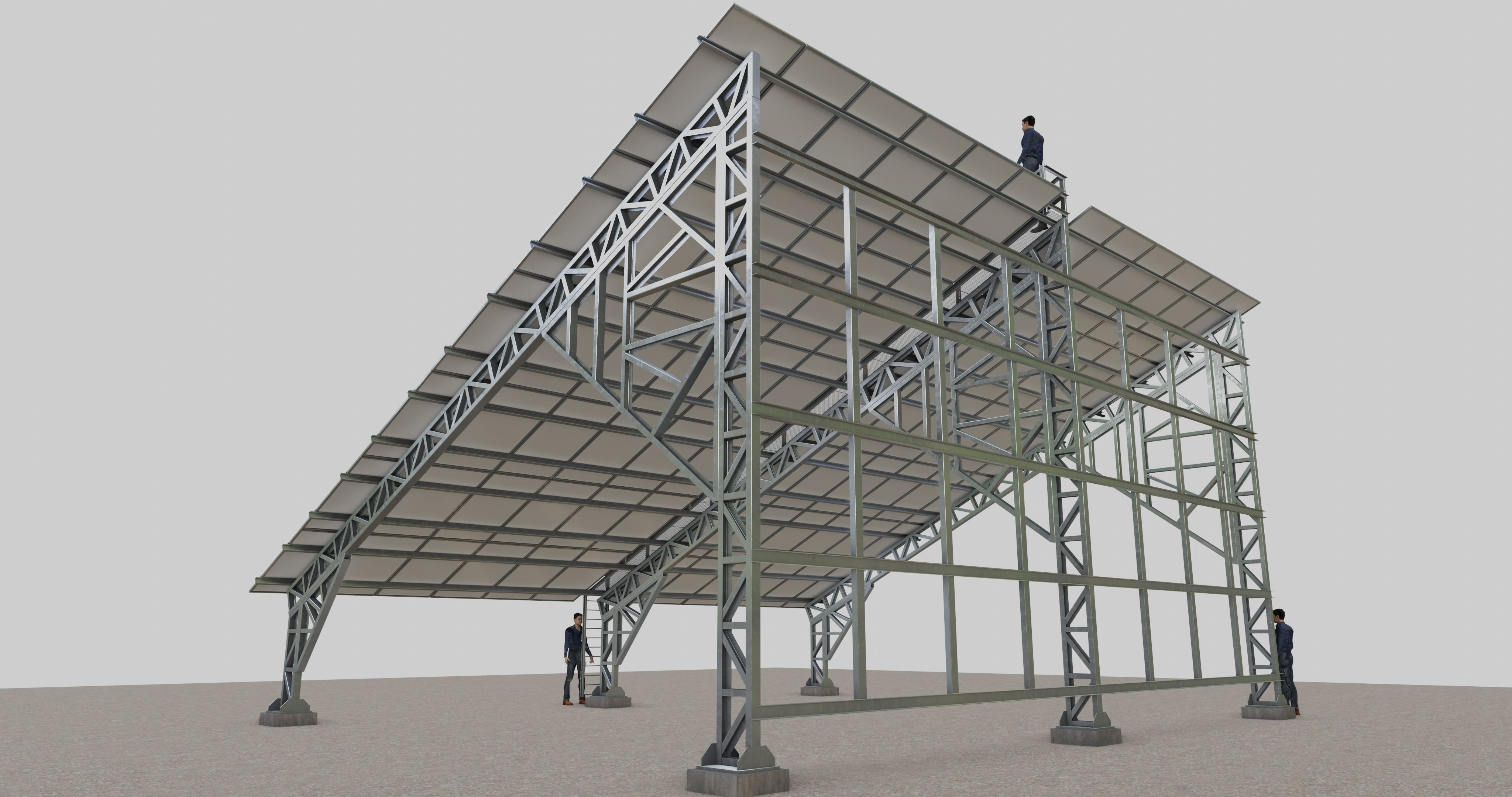 Solar Panel Steel Construction Type 17 3D model_9