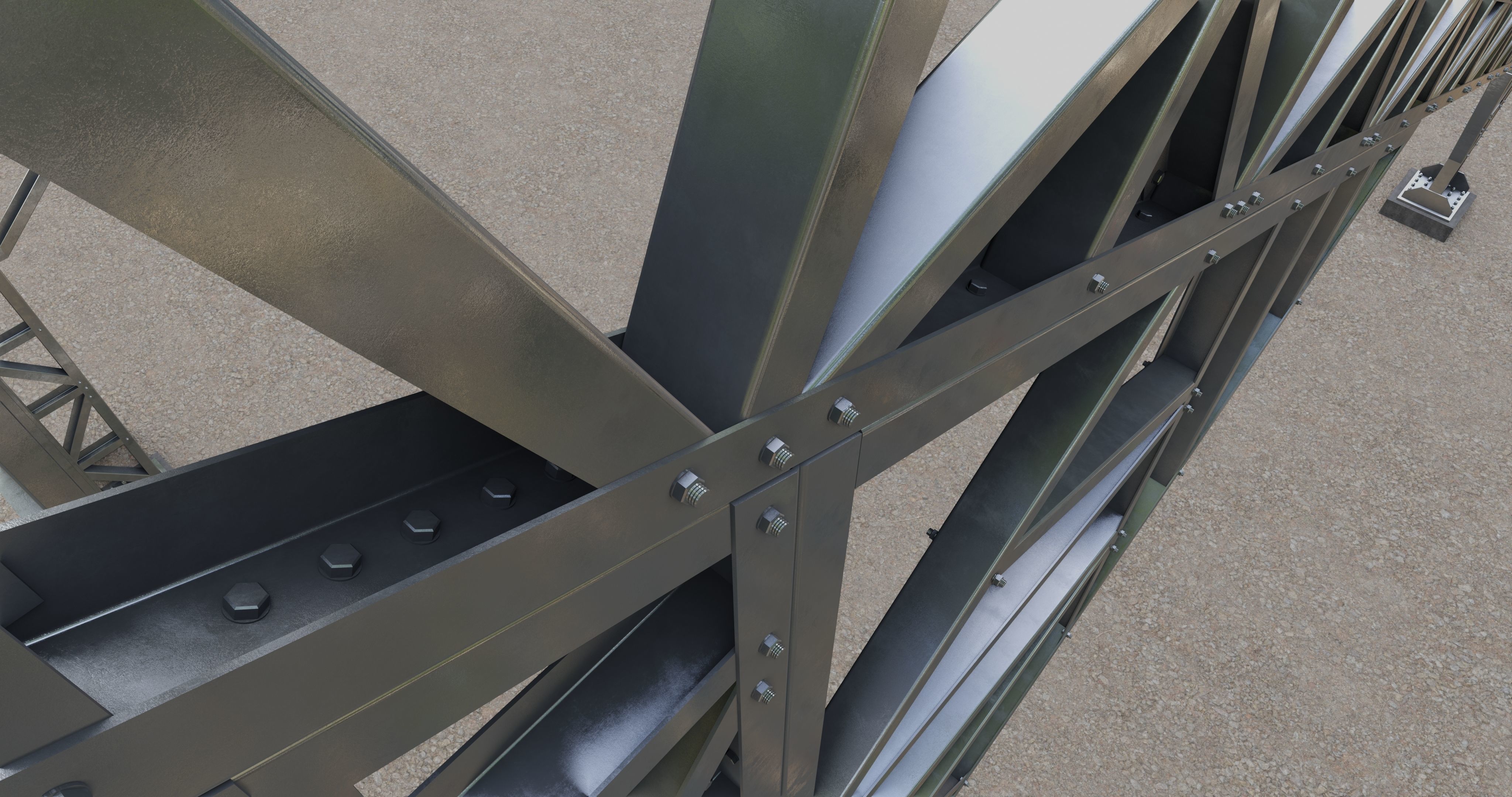 Solar Panel Steel Construction Type 17 3D model_26