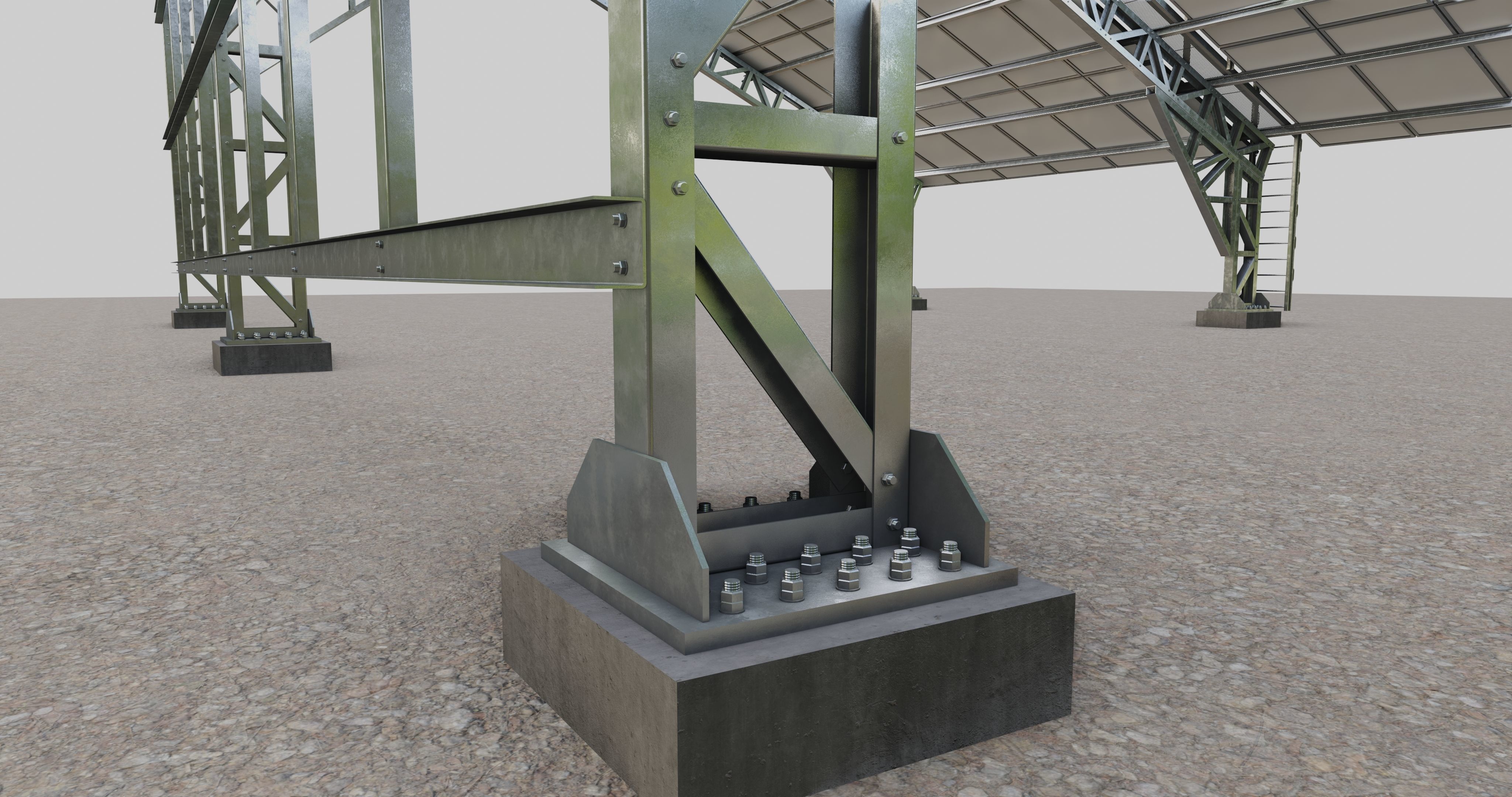 Solar Panel Steel Construction Type 17 3D model_20