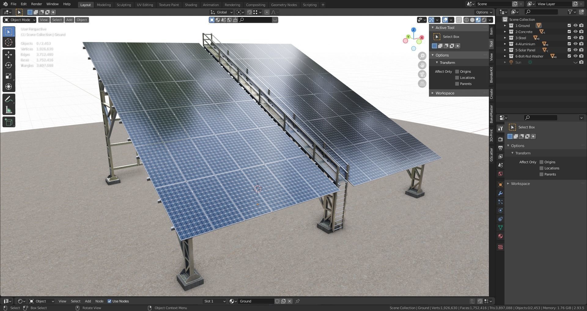 Solar Panel Steel Construction Type 17 3D model_56