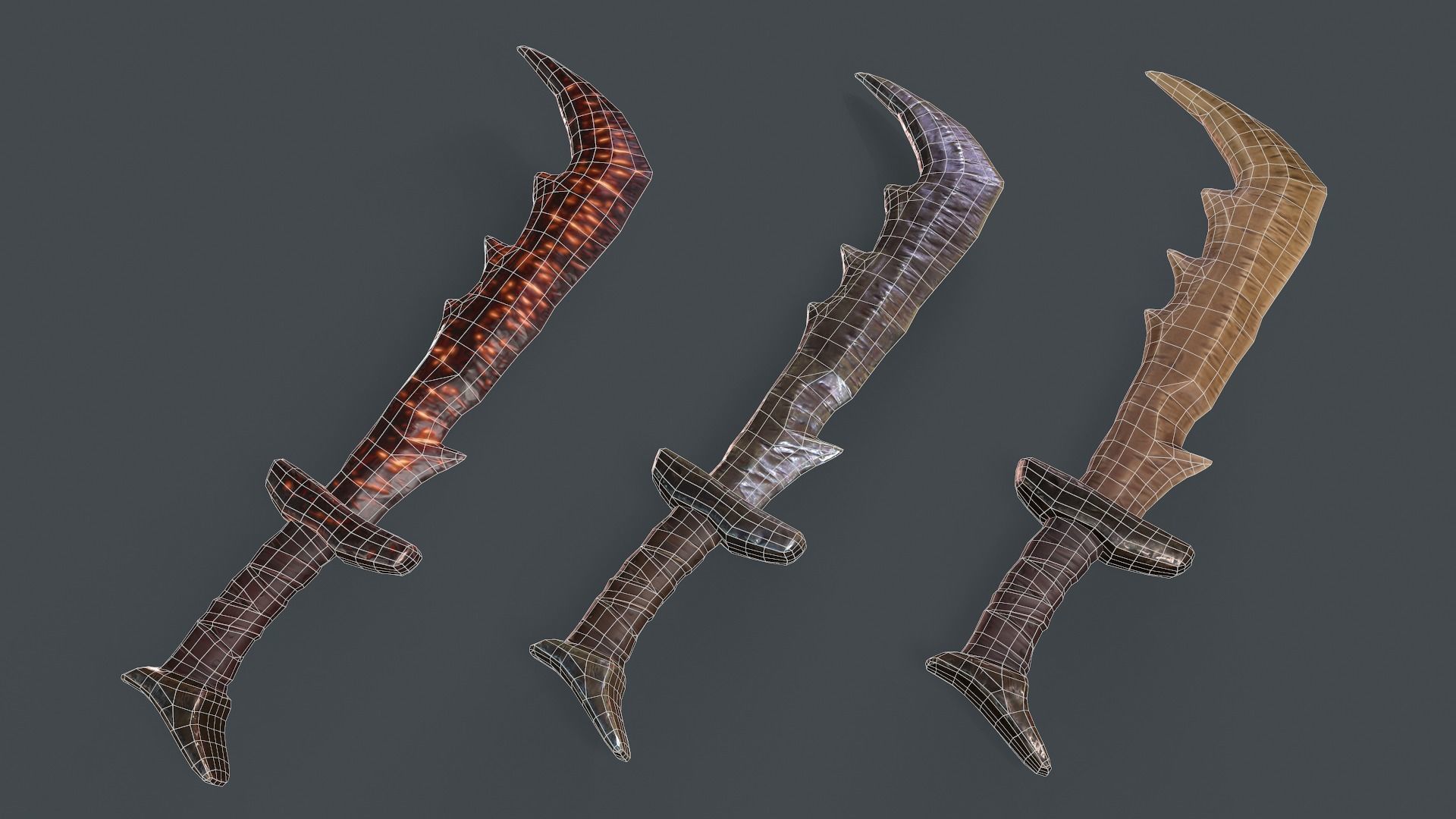 Orc Goblin Deamon stylized sword Low-poly 3D model_13