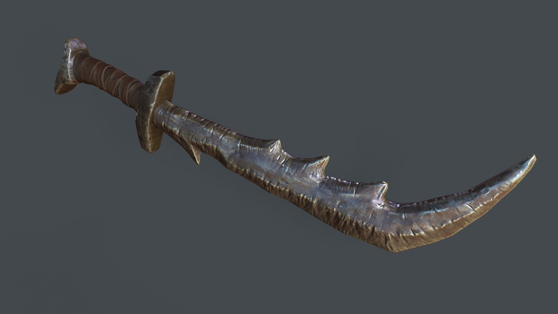 Orc Goblin Deamon stylized sword Low-poly 3D model_5