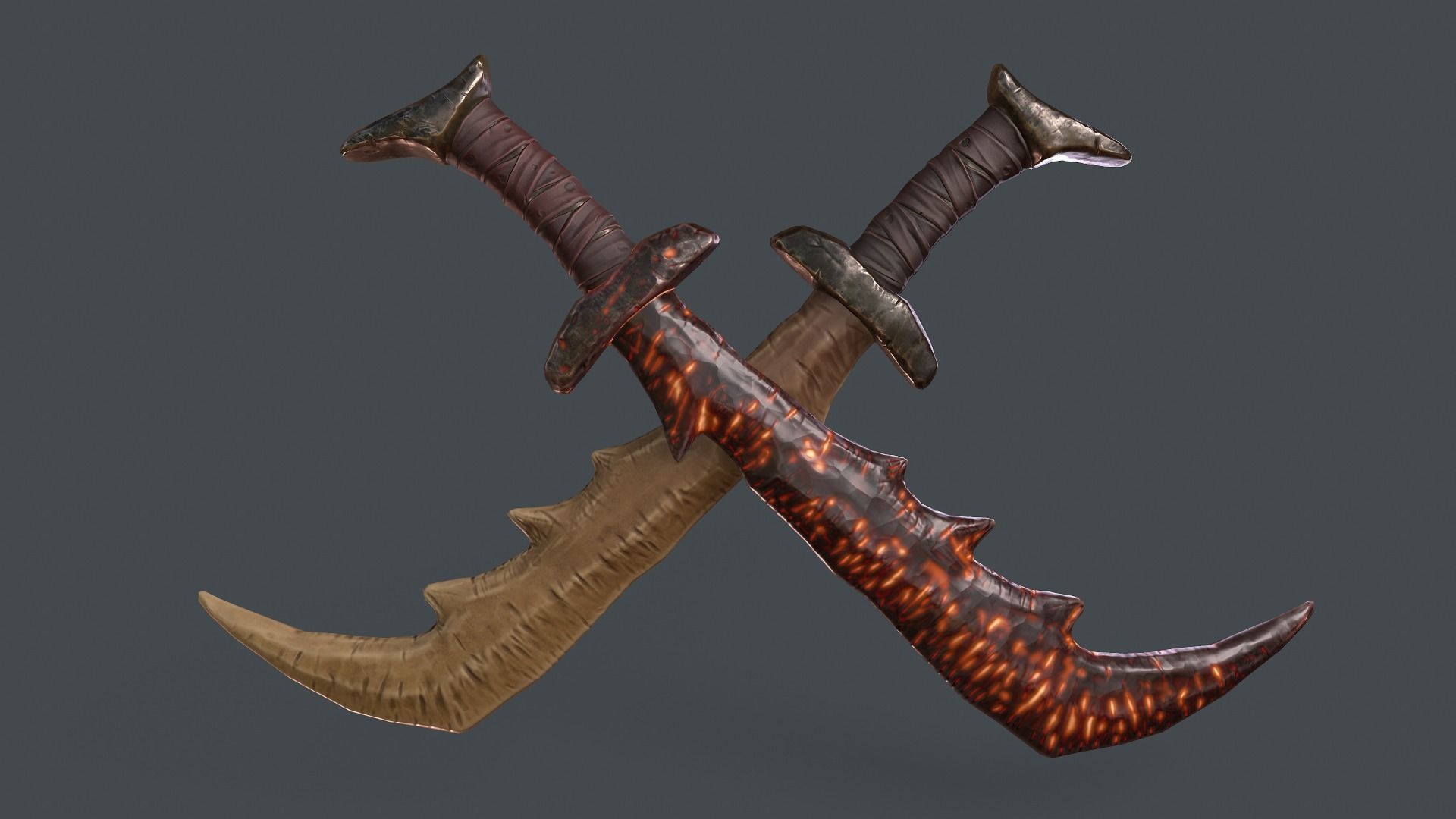 Orc Goblin Deamon stylized sword Low-poly 3D model_11