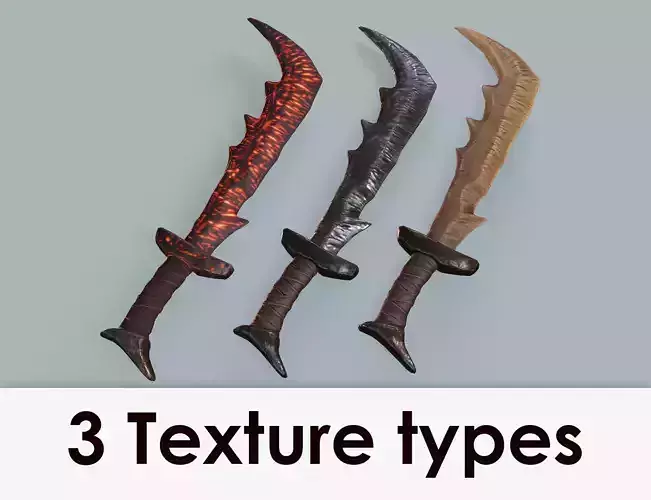 Orc Goblin Deamon stylized sword Low-poly 3D model