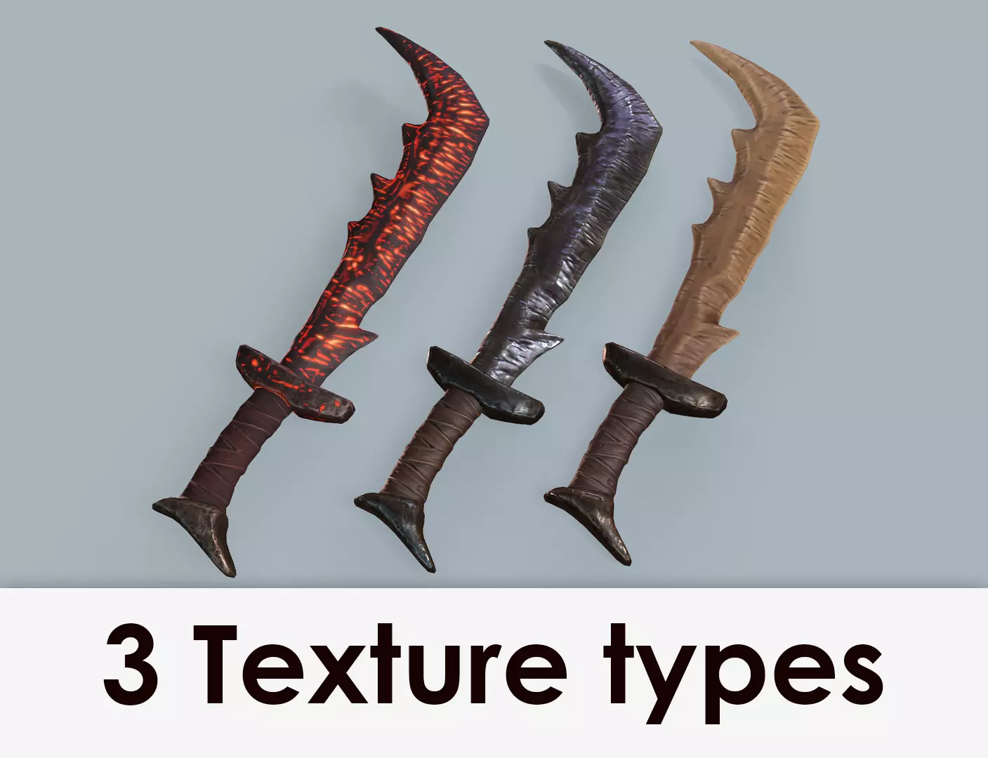 Orc Goblin Deamon stylized sword Low-poly 3D model_0