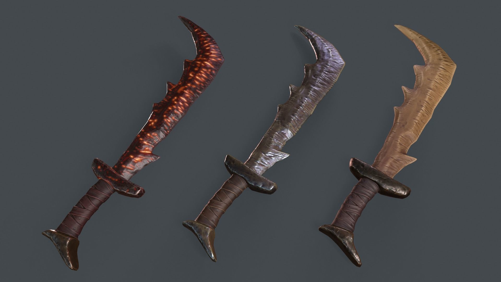 Orc Goblin Deamon stylized sword Low-poly 3D model_2