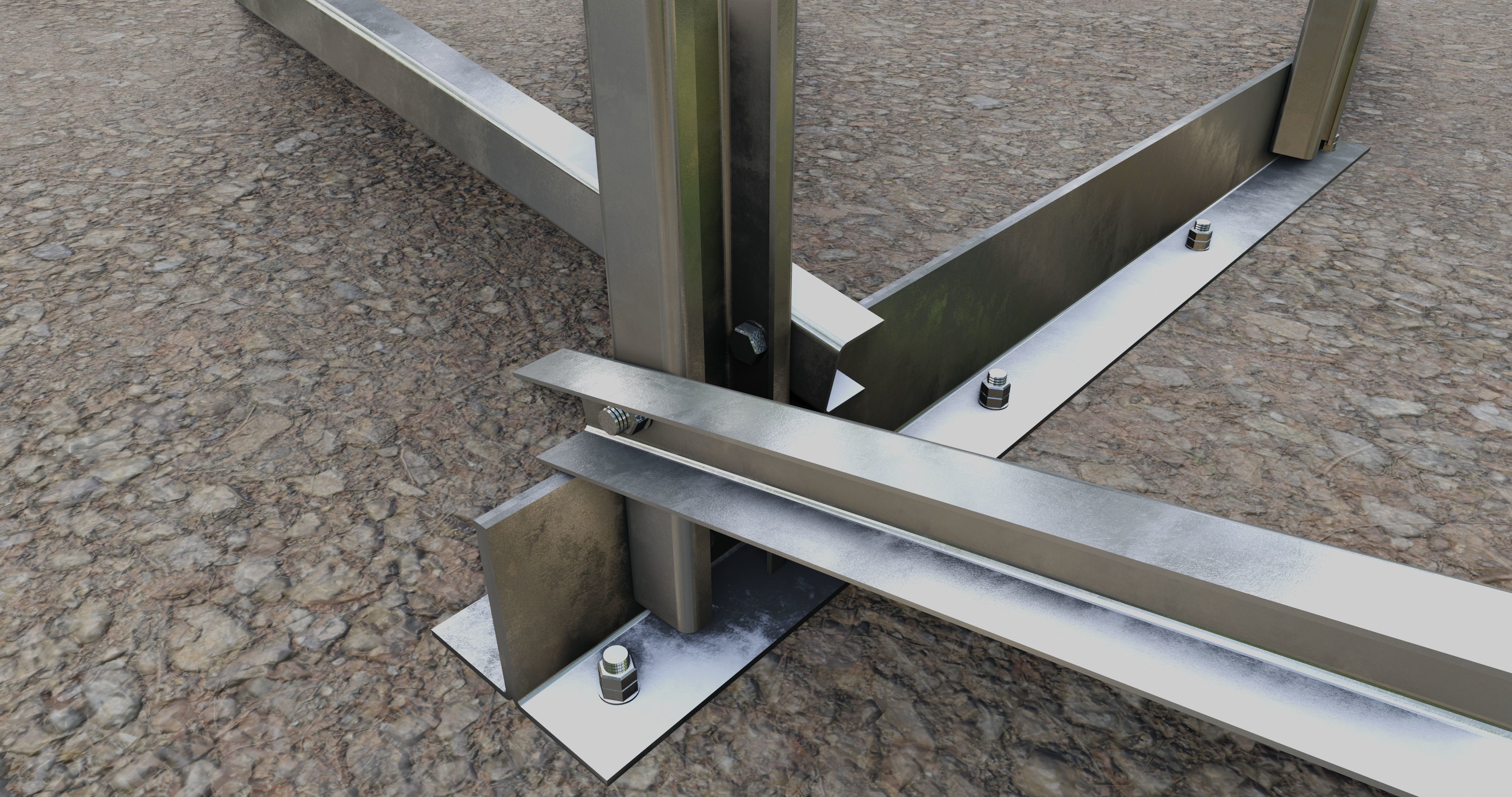 Roof Type Solar Panel Steel Construction 3D model_10