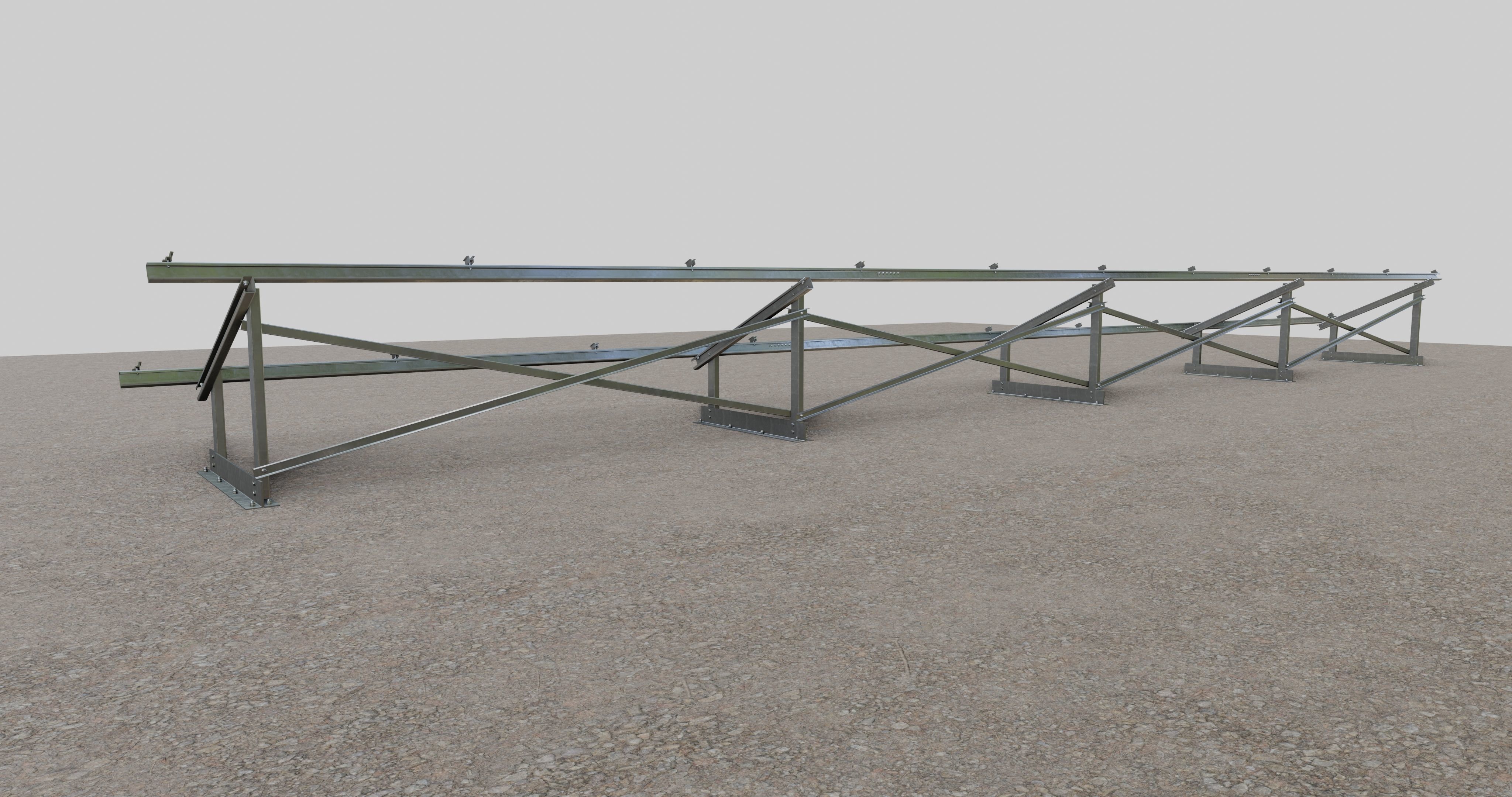 Roof Type Solar Panel Steel Construction 3D model_5