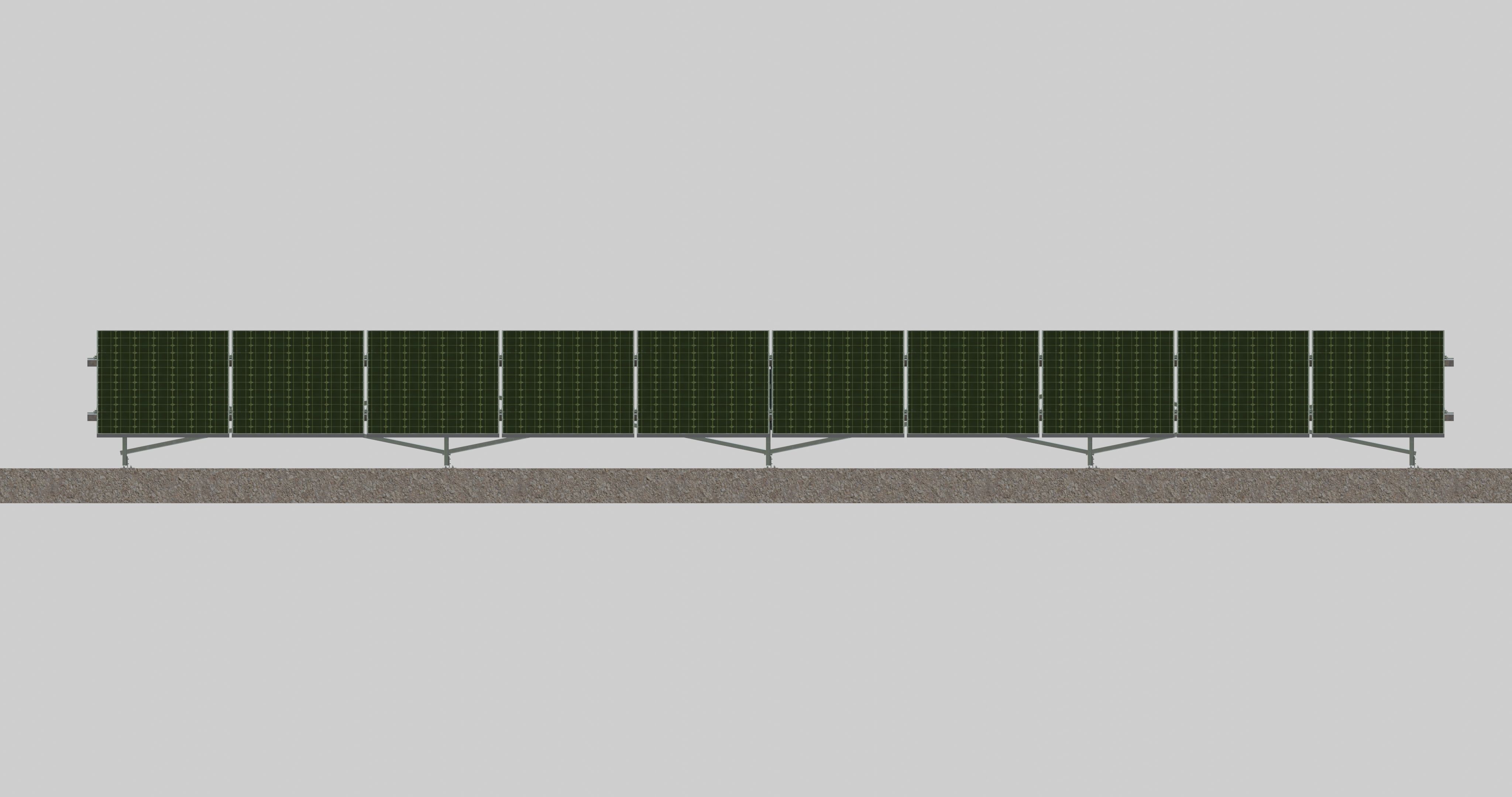 Roof Type Solar Panel Steel Construction 3D model_15