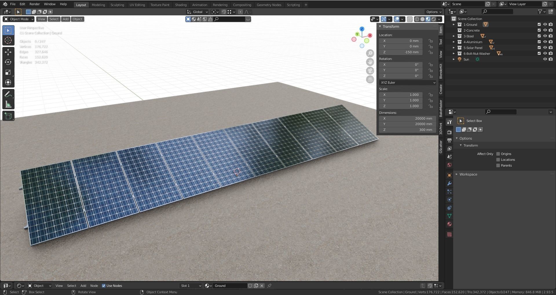 Roof Type Solar Panel Steel Construction 3D model_22