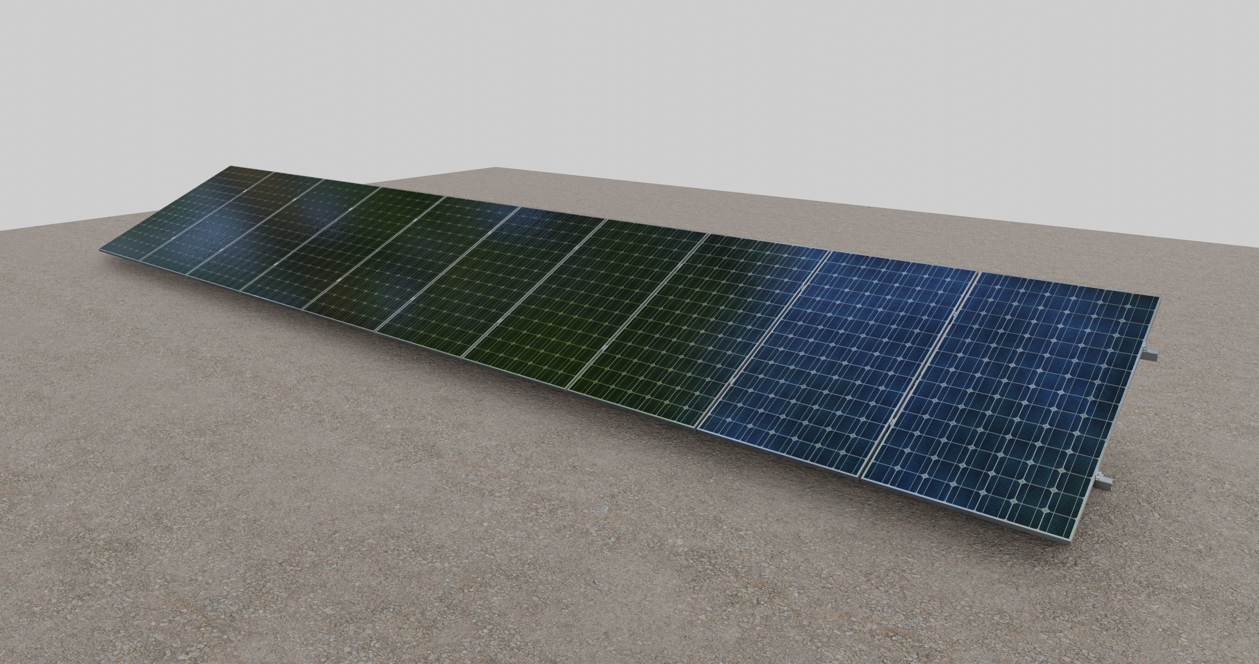 Roof Type Solar Panel Steel Construction 3D model_1