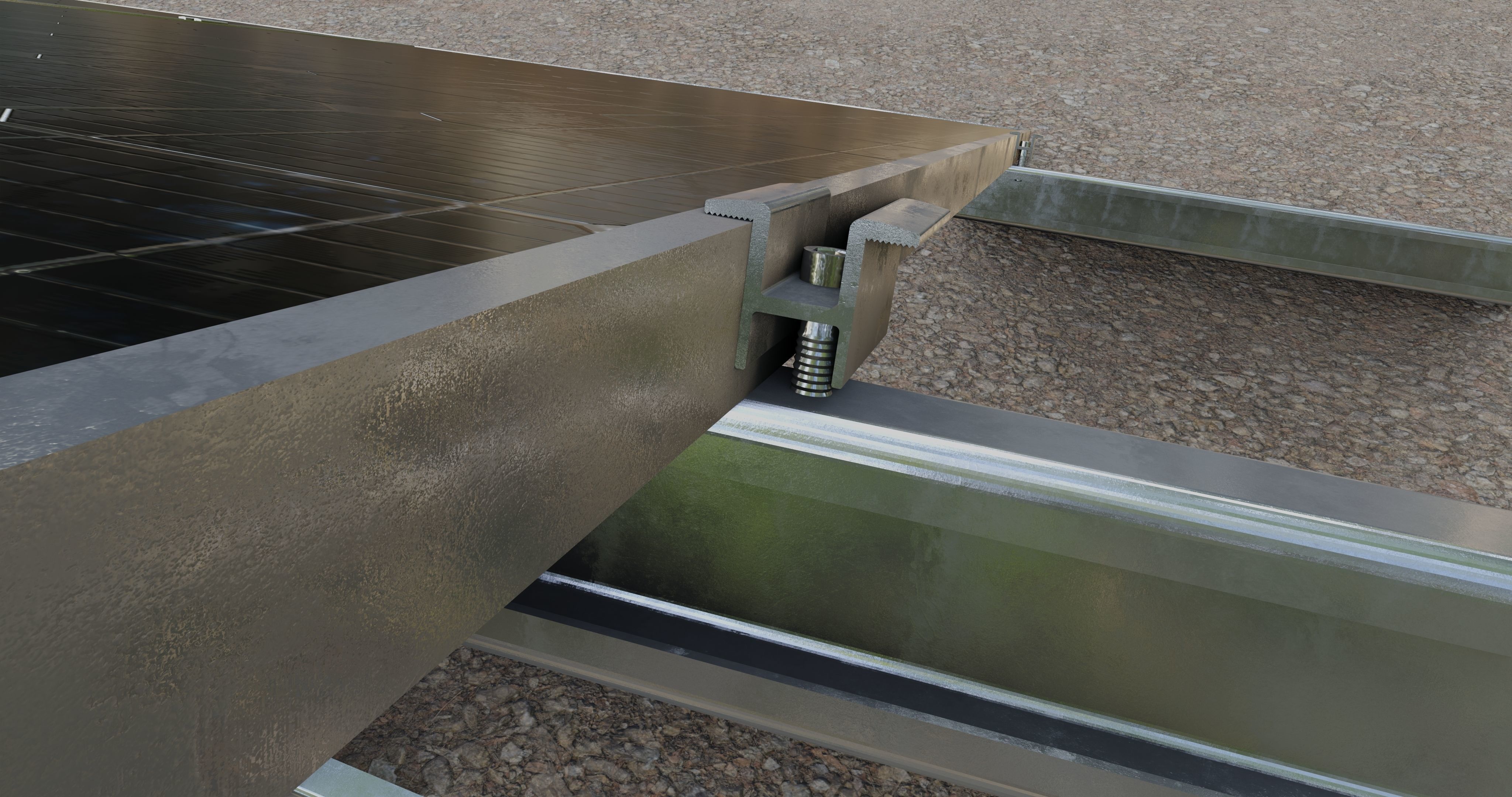 Roof Type Solar Panel Steel Construction 3D model_13