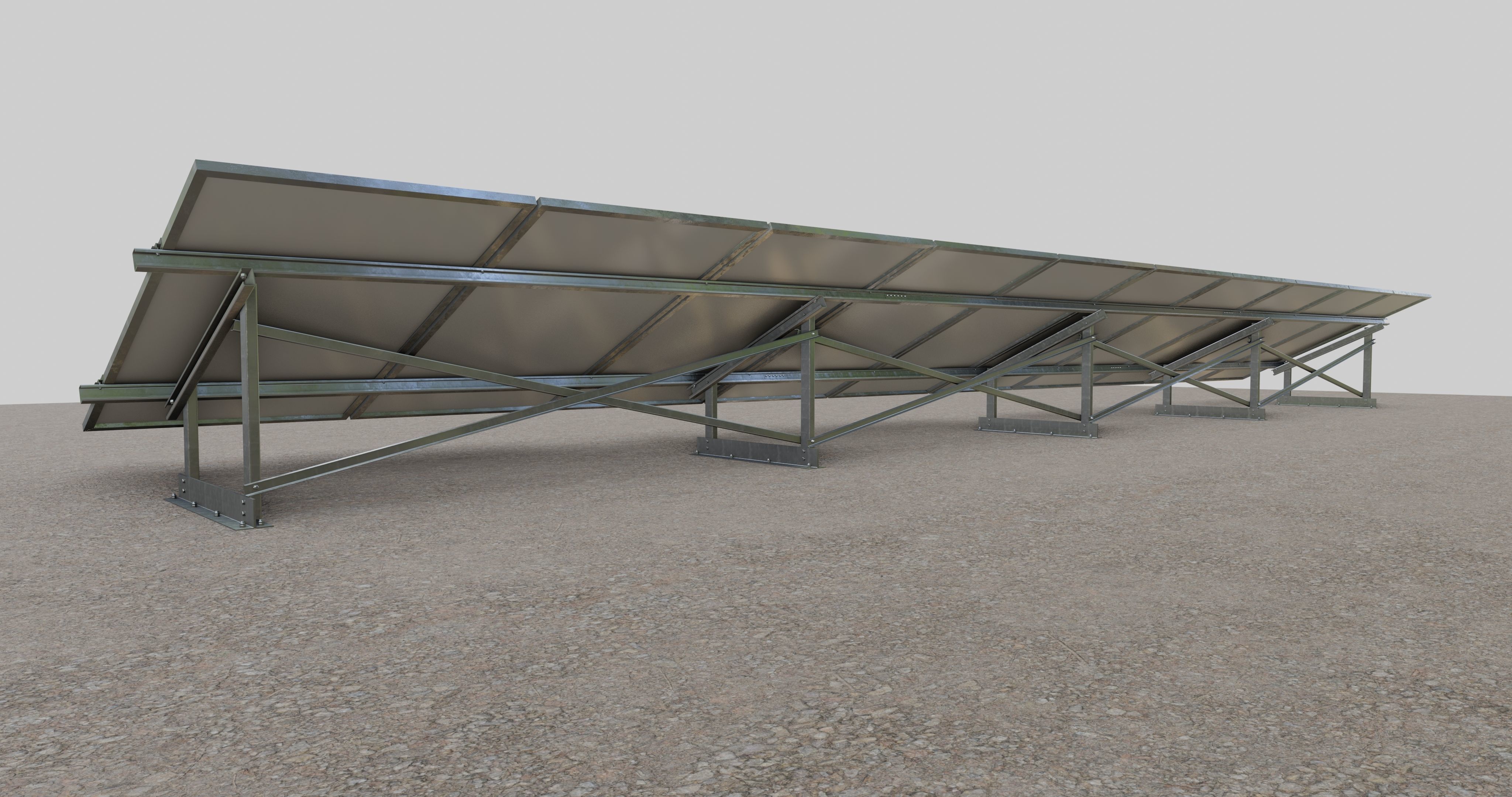 Roof Type Solar Panel Steel Construction 3D model_2