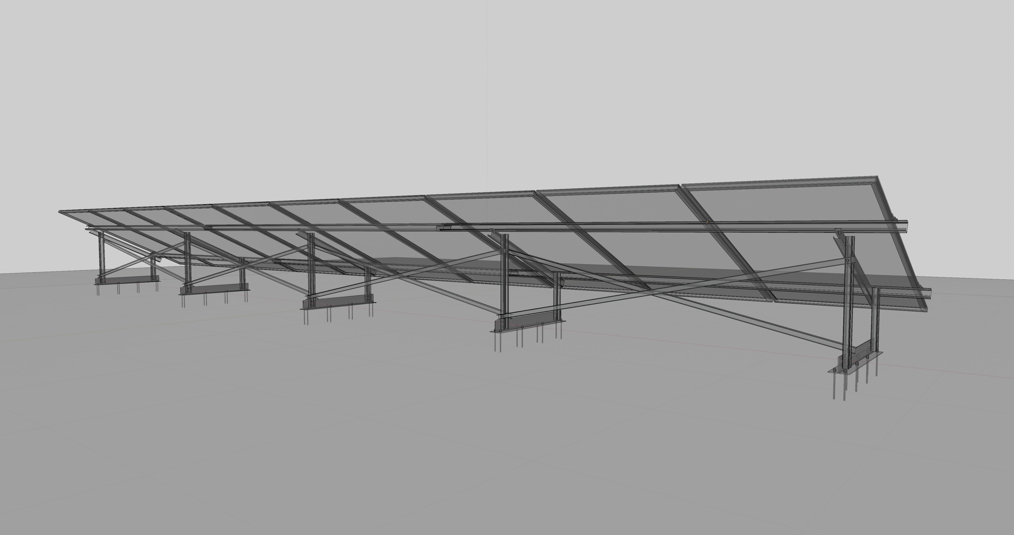 Roof Type Solar Panel Steel Construction 3D model_20