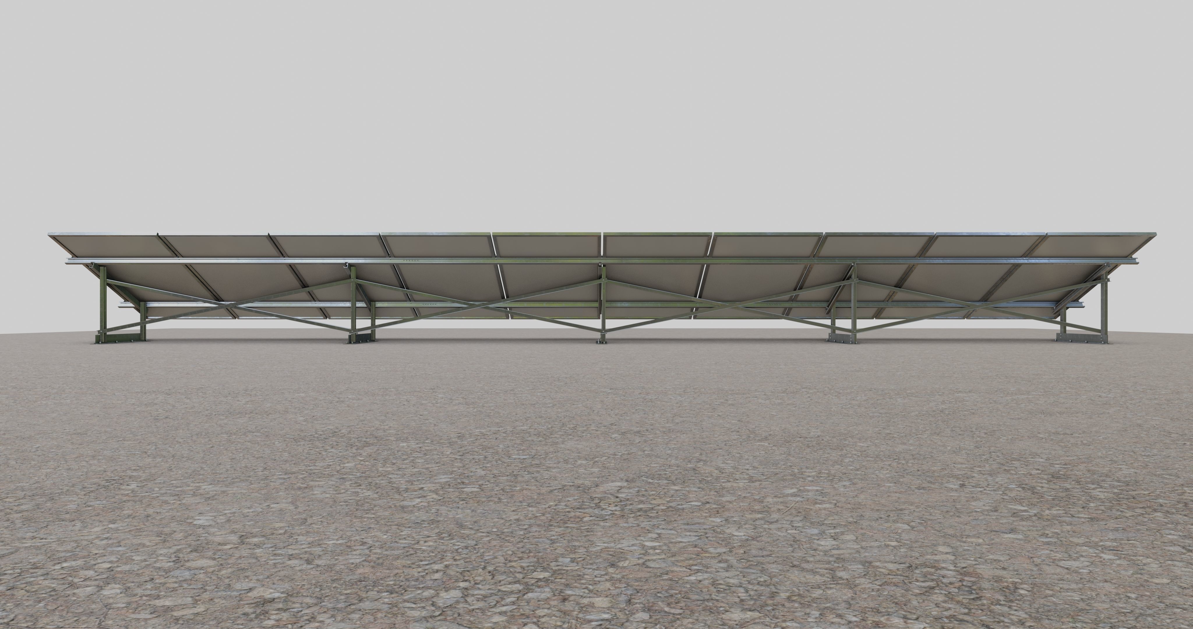 Roof Type Solar Panel Steel Construction 3D model_4