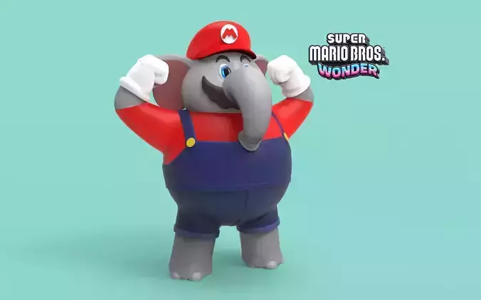 mario elefante super mario bros wonder  3D print model