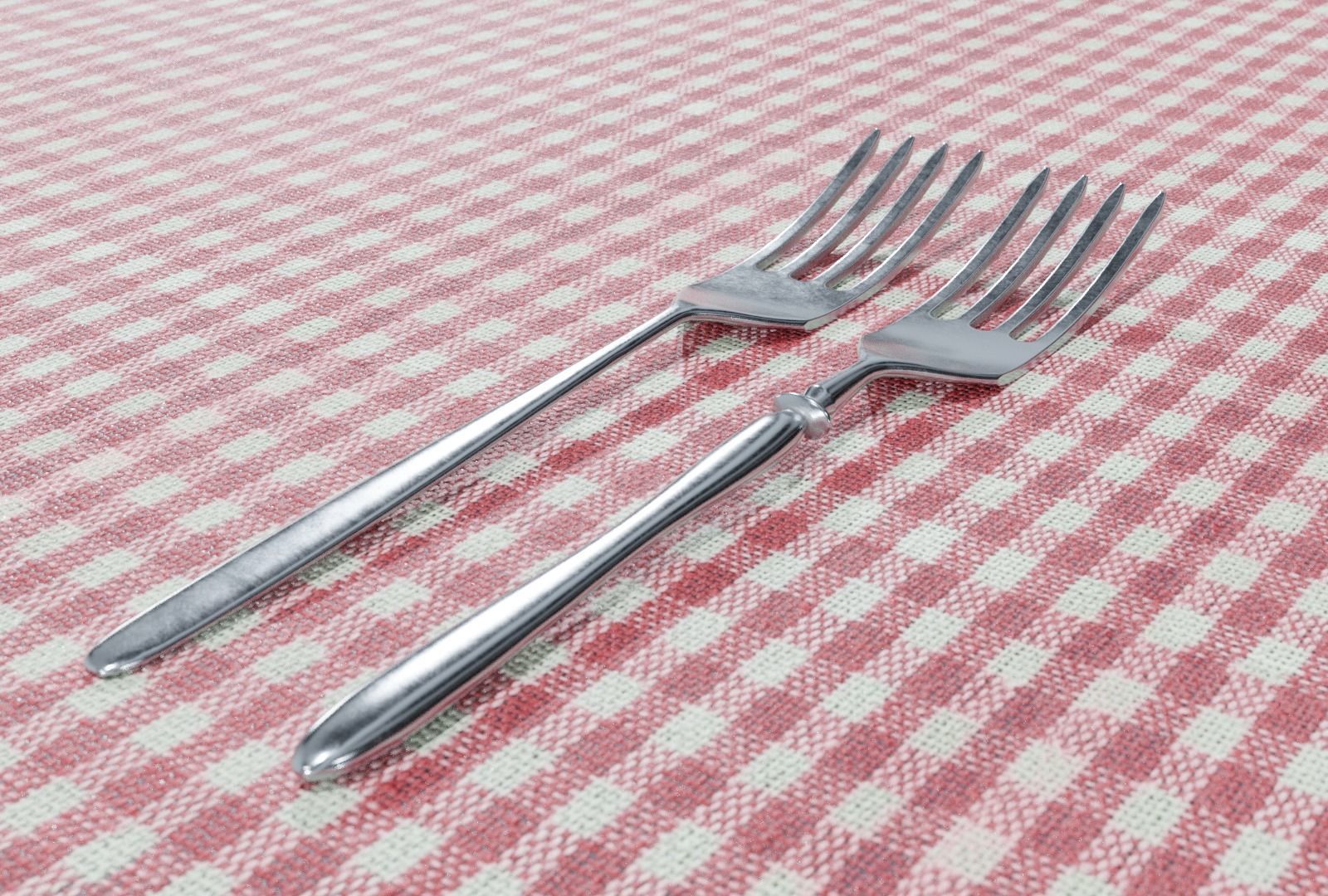Cutlery two stainless steel forks low-poly PBR 3d model Low-poly 3D model_12