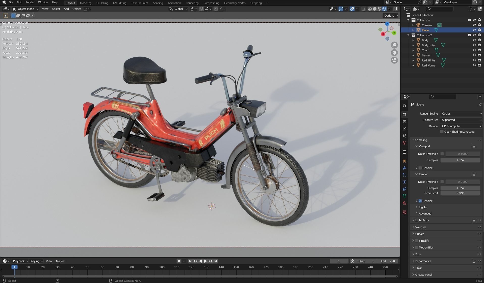 Puch Maxi Moped Dirty 3D model_5