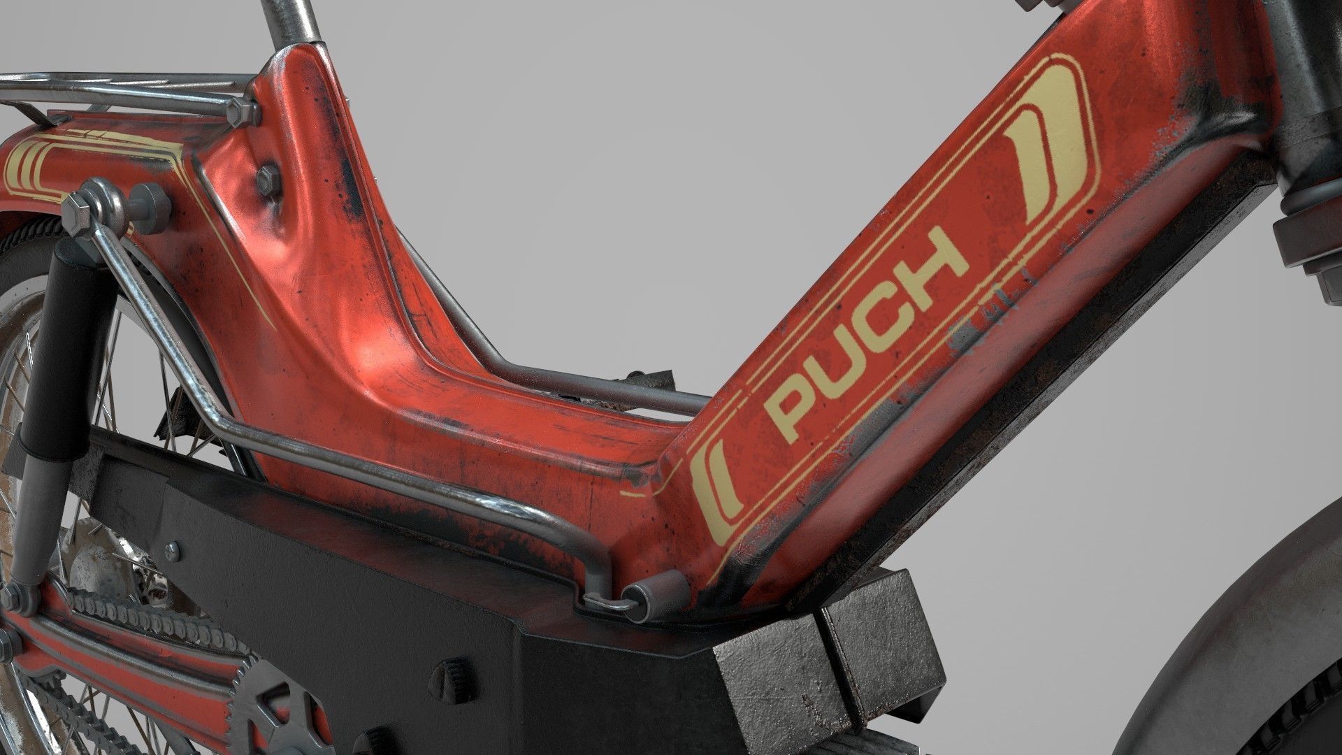 Puch Maxi Moped Dirty 3D model_4
