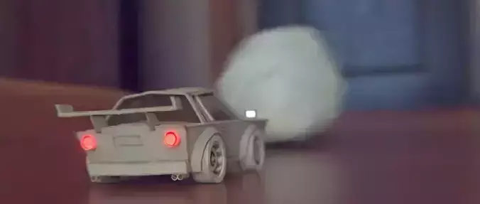 Cardboard Car Free low-poly 3D model