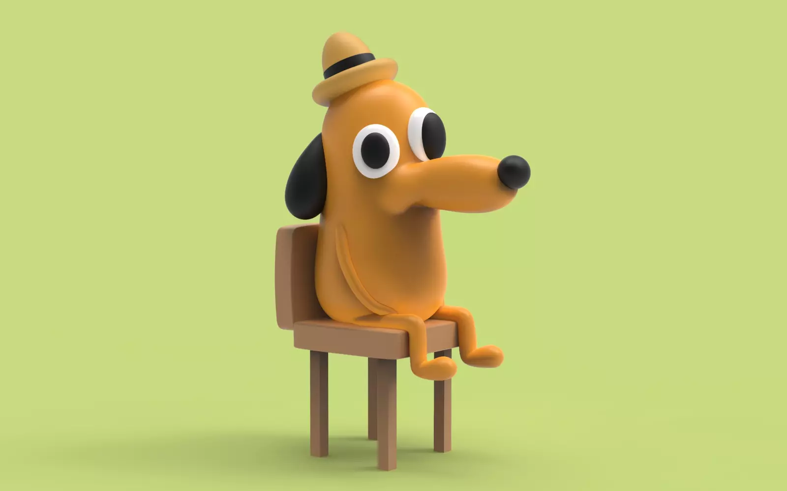 this is fine dog on fire meme 3D print model_0