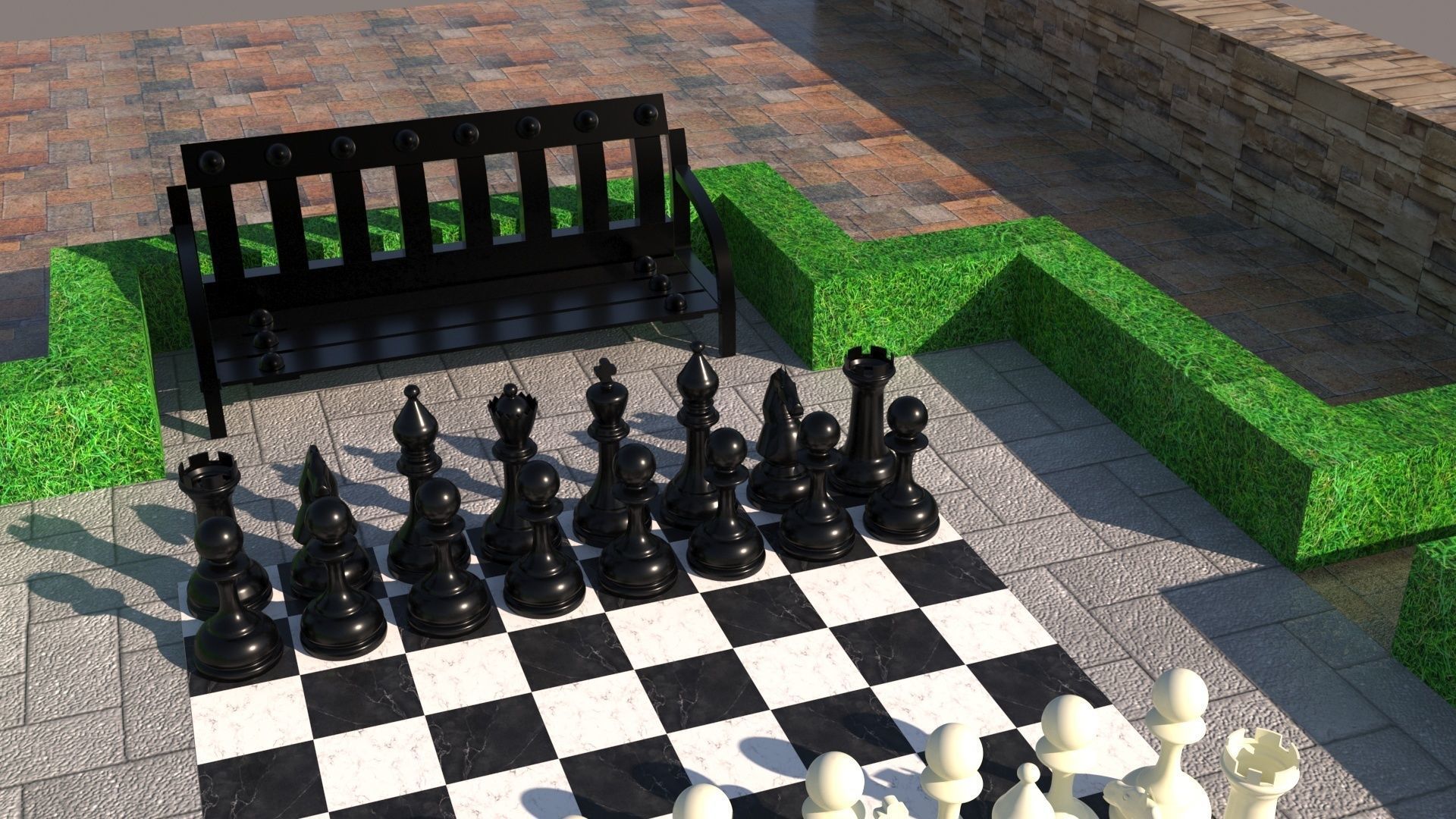 Chess Park 3D model_8