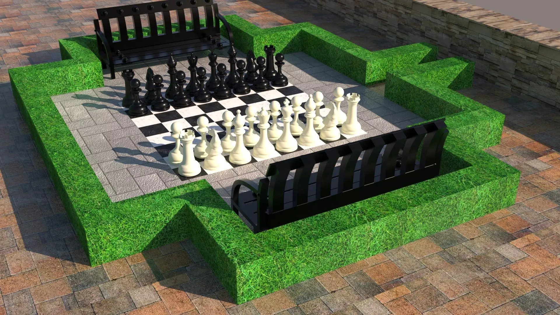 Chess Park 3D model_0