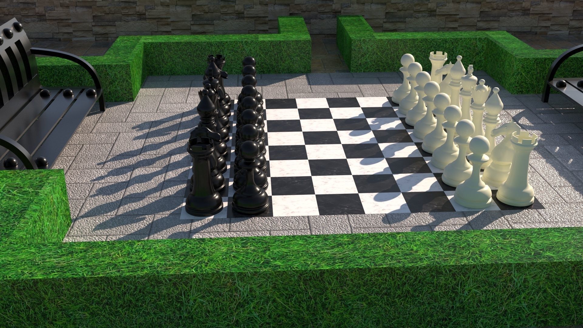 Chess Park 3D model_7