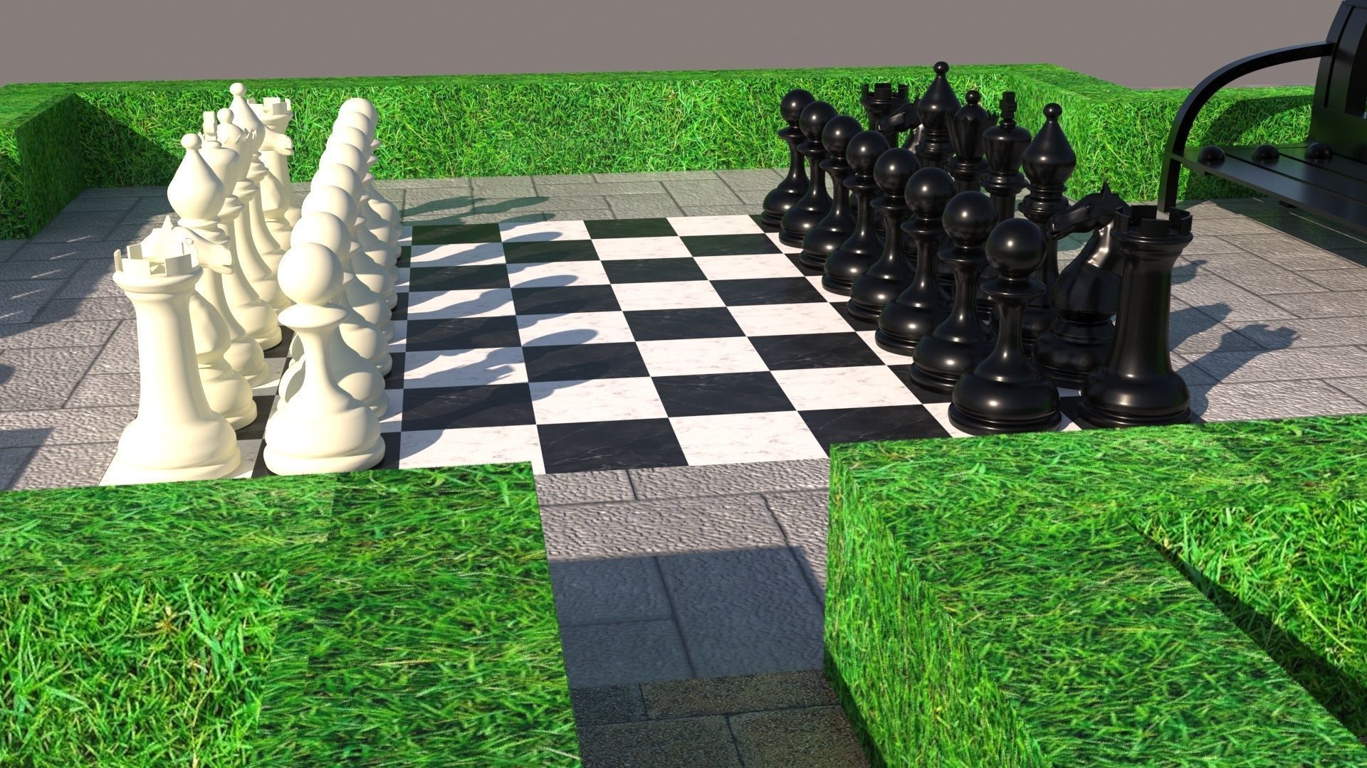 Chess Park 3D model_12