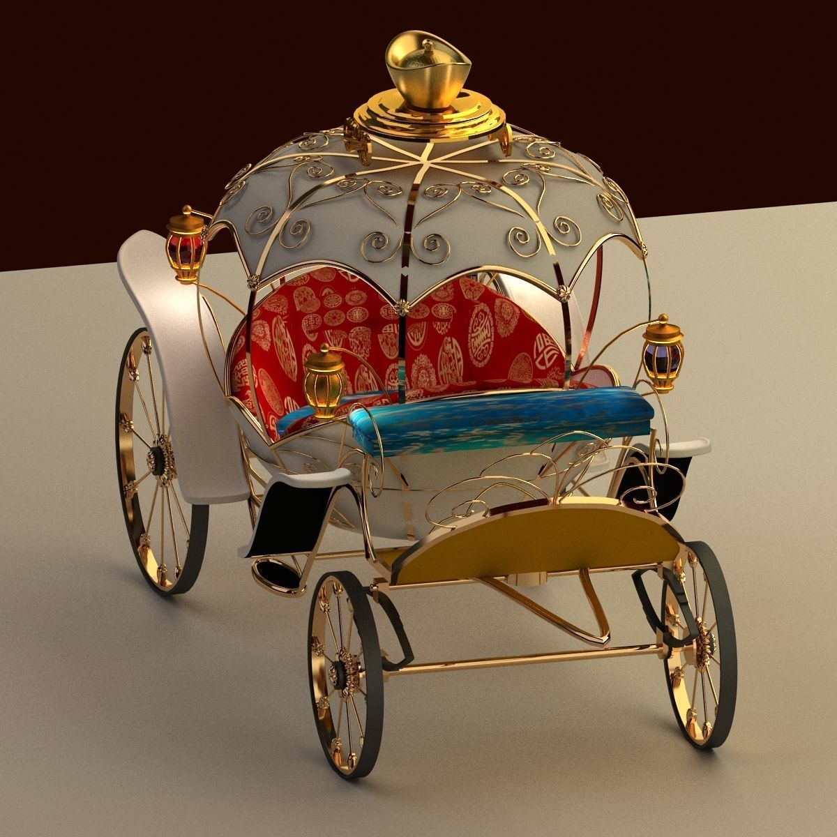 Chinese carriage 3D model_9