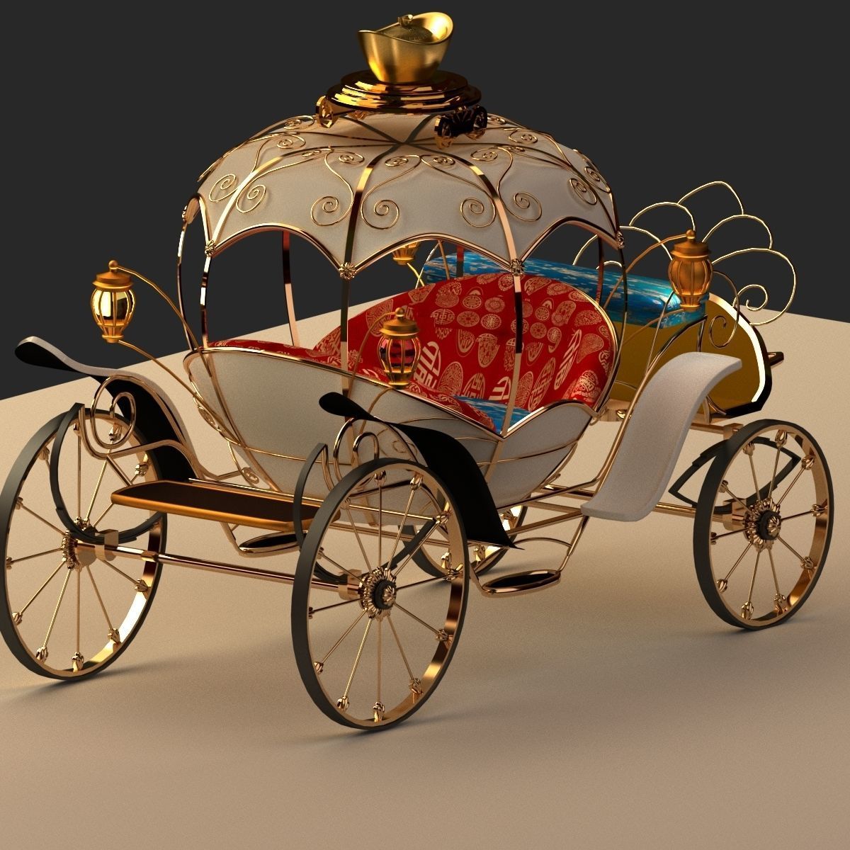 Chinese carriage 3D model_11