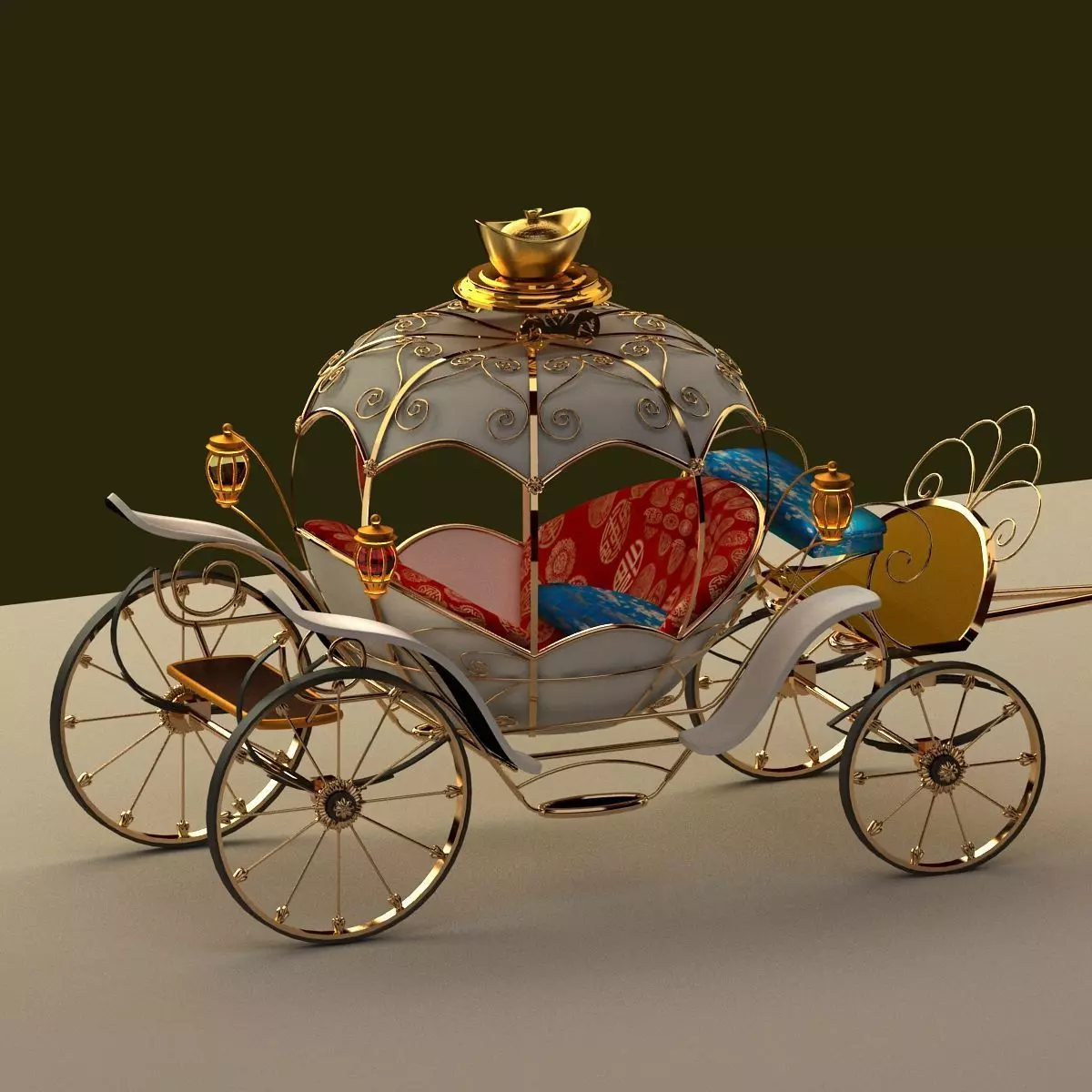 Chinese carriage 3D model_0