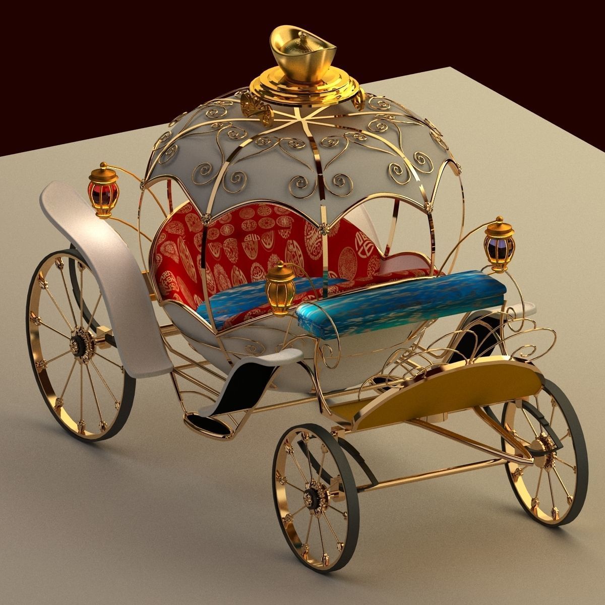 Chinese carriage 3D model_8