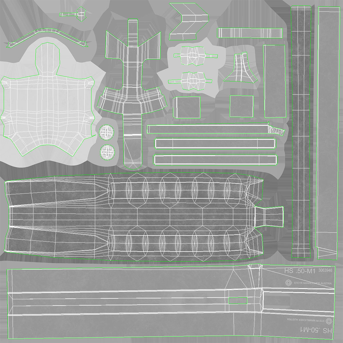 Steyr HS50-M1 Low-poly 3D model_34