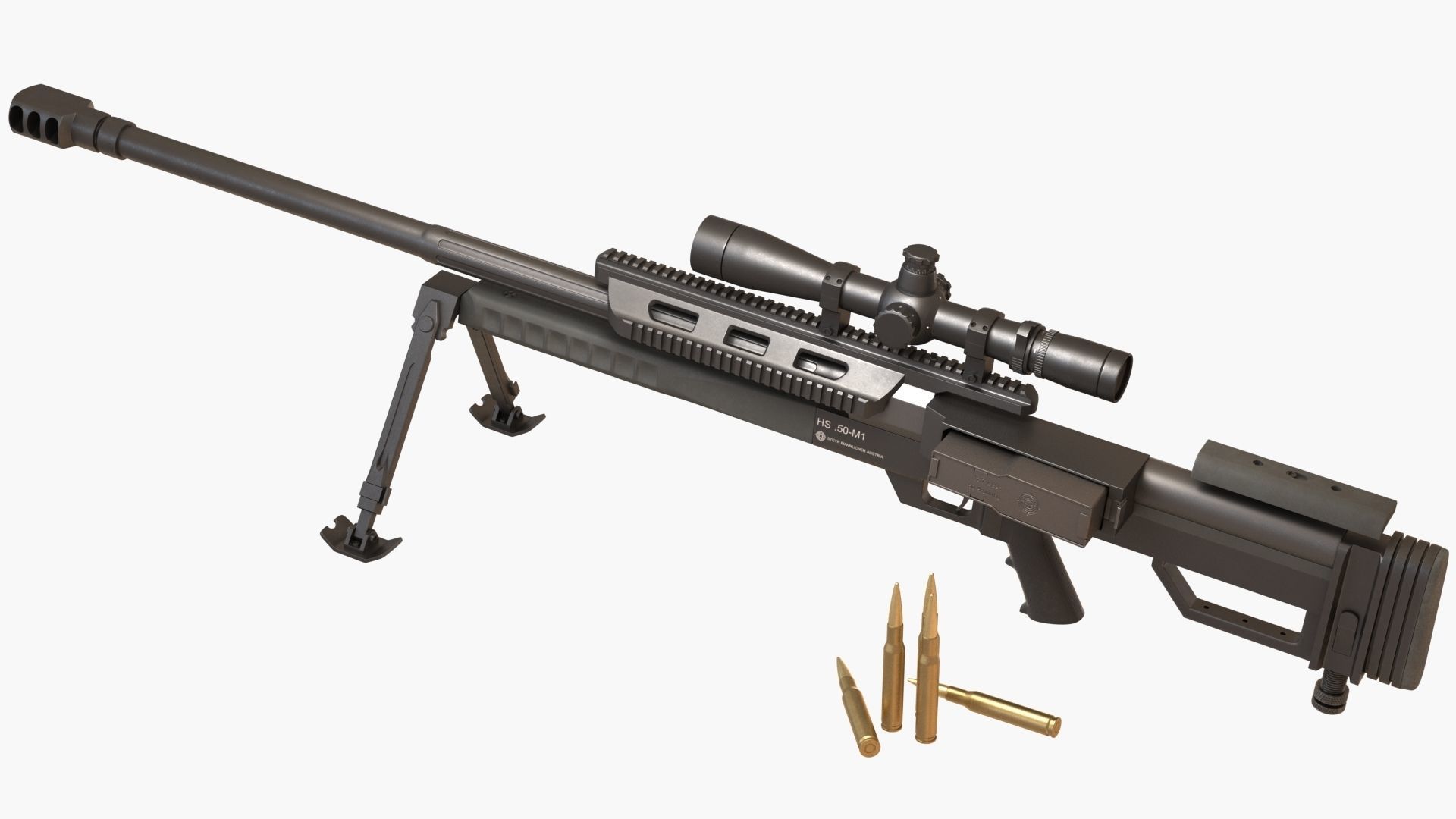 Steyr HS50-M1 Low-poly 3D model_2