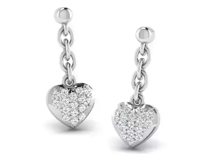 Gold Diamond Women Earring 3D print Model